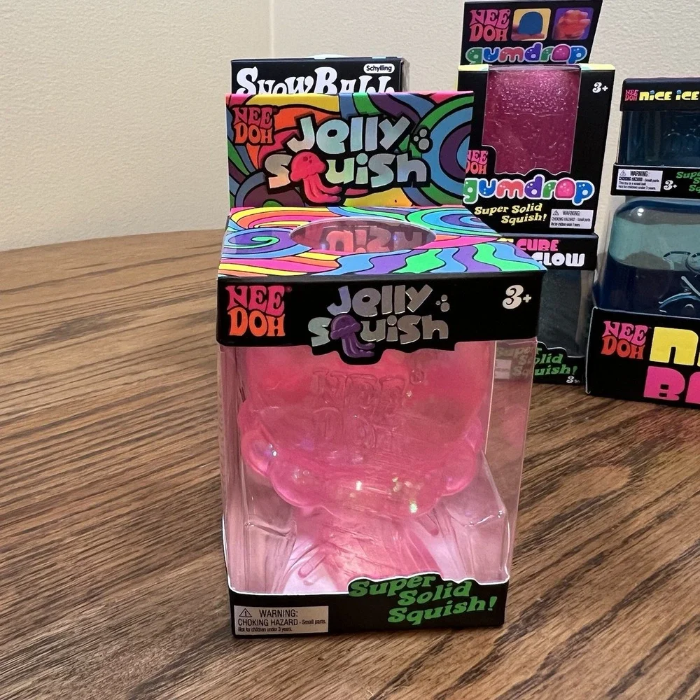 Schylling Needoh New Authentic Lot Of 12 Rainboh Snowball Jelly Squish Nice Berg